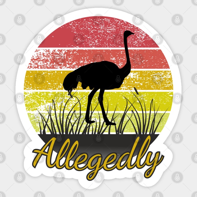 Allegedly Ostrich Vintage Sunset Sticker by Mas Design